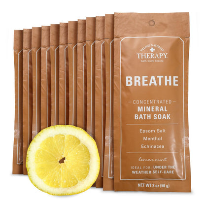Village Naturals Therapy Breathe Concentrated Mineral Bath Soak, Lemon Mint, 2 oz (Pack of 12) Avelisse
