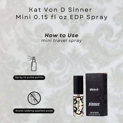 Kat Von D Sinner Eau de Parfum for Women - Mini EDP Spray (0.15 oz)