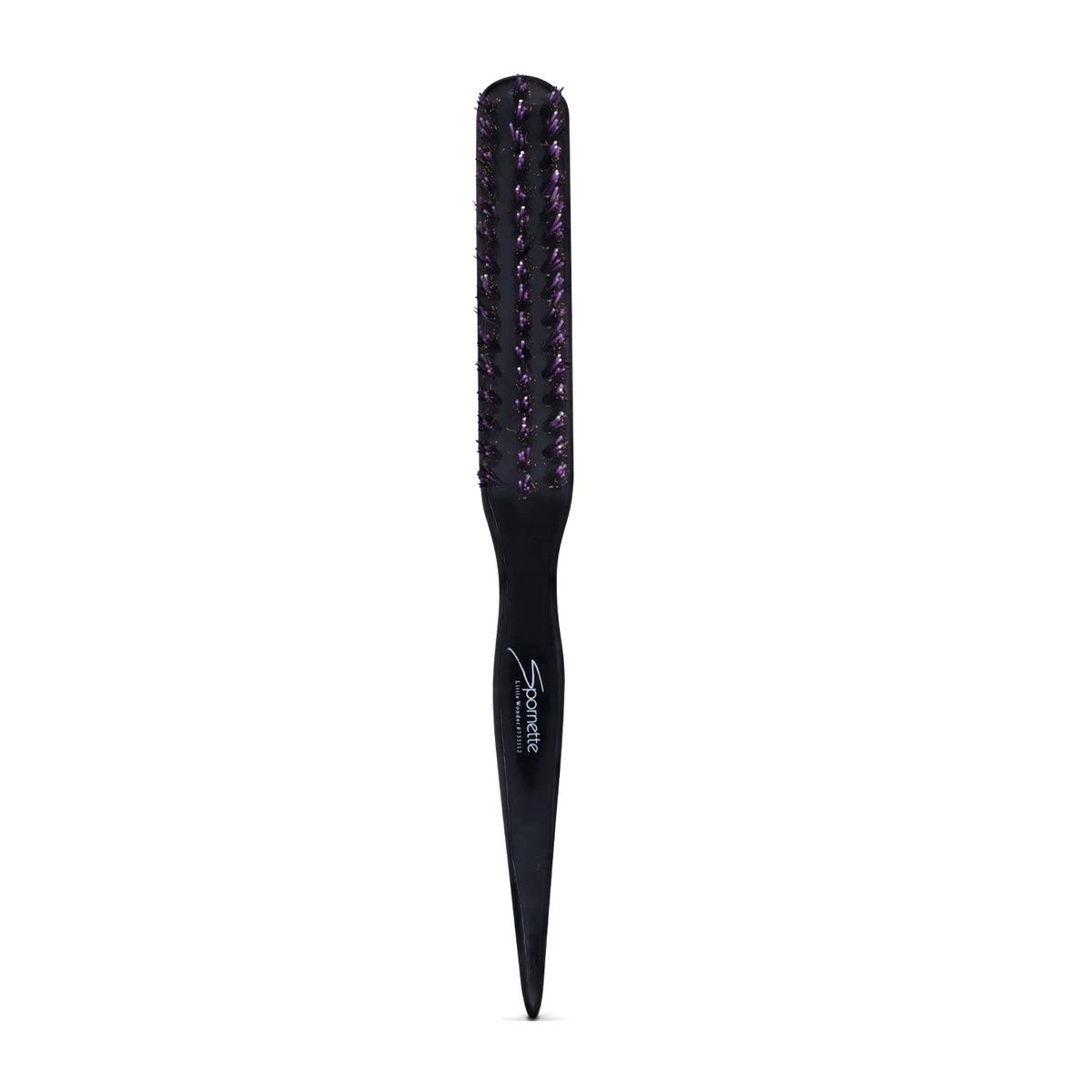 Spornette Little Wonder Small Teasing Brush – Boar & Tourmaline Nylon Bristles for Volume, Slick Backs & Back Brushing (Purple) - görsel 1