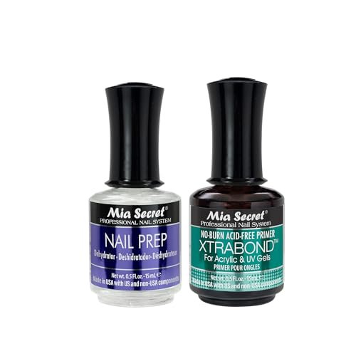 Mia Secret 15 ml Nail Dehydrator and Primer, Acid Free Base Coat Natural Prep Dehydrate & Bond Primer Kit, Acrylic Nail Supplies - görsel 2