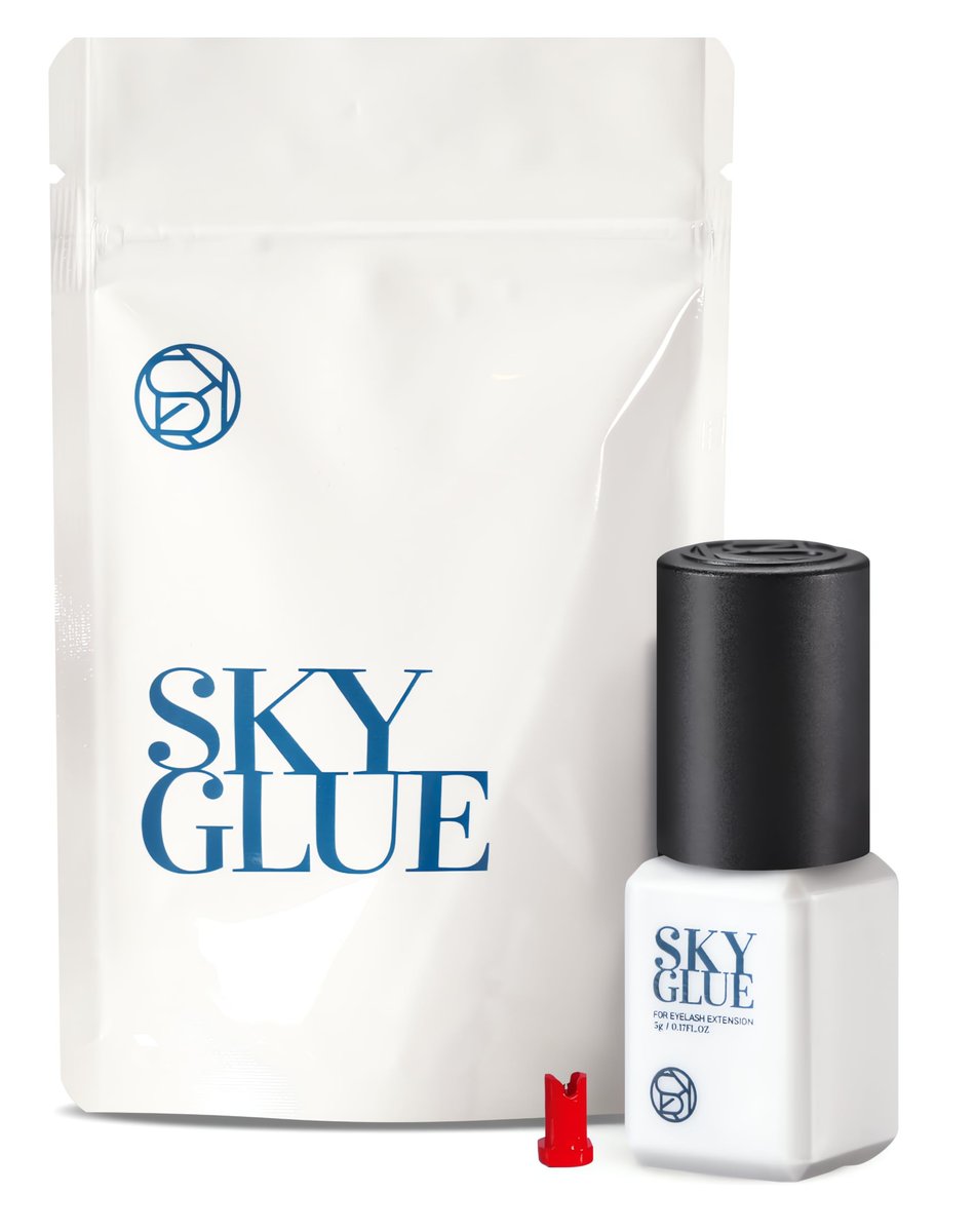 Super Strong Sky D Eyelash Extension Glue 5ml - Professional Black Bonding Adhesive for Long Lasting Semi Permanent Individual Lash Extensions - 3-4s Fast Drying / 4-6 Week Retention - görsel 1