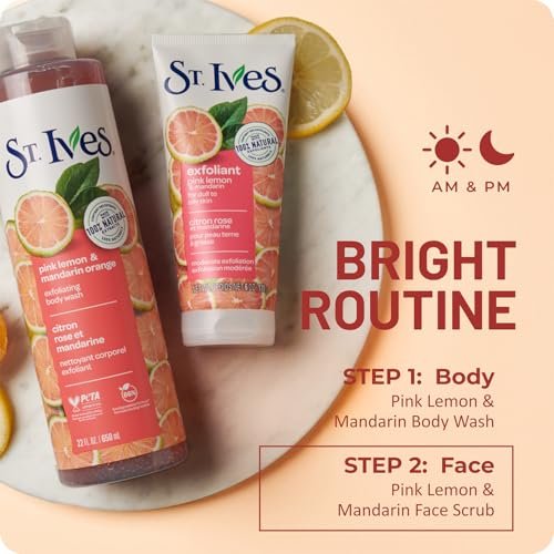 St. Ives Skin-Brightening Pink Lemon & Mandarin Face Scrub - Gentle Exfoliant for Glowing Skin, 6 oz - görsel 16