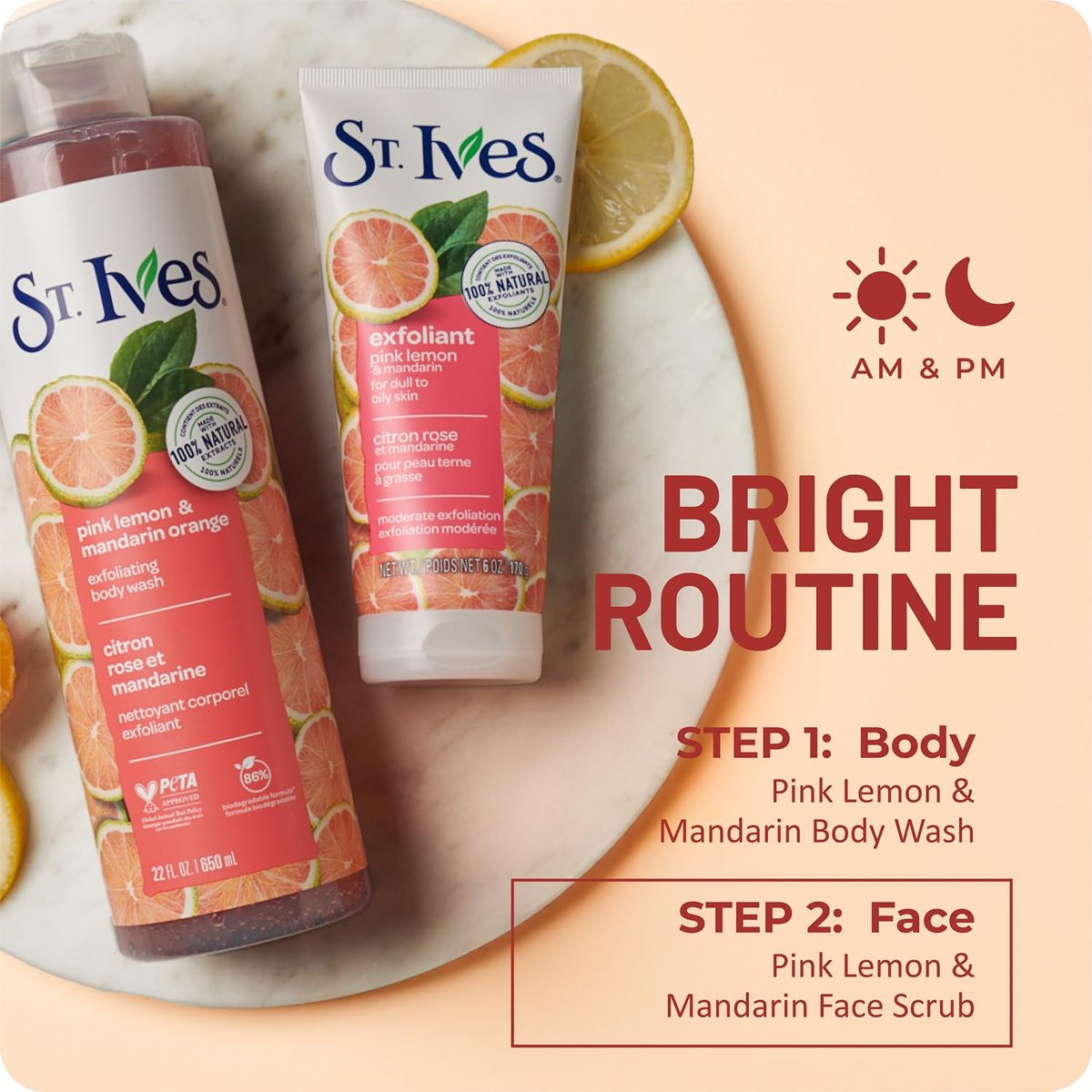 St. Ives Skin-Brightening Pink Lemon & Mandarin Face Scrub - Gentle Exfoliant for Glowing Skin, 6 oz - görsel 15
