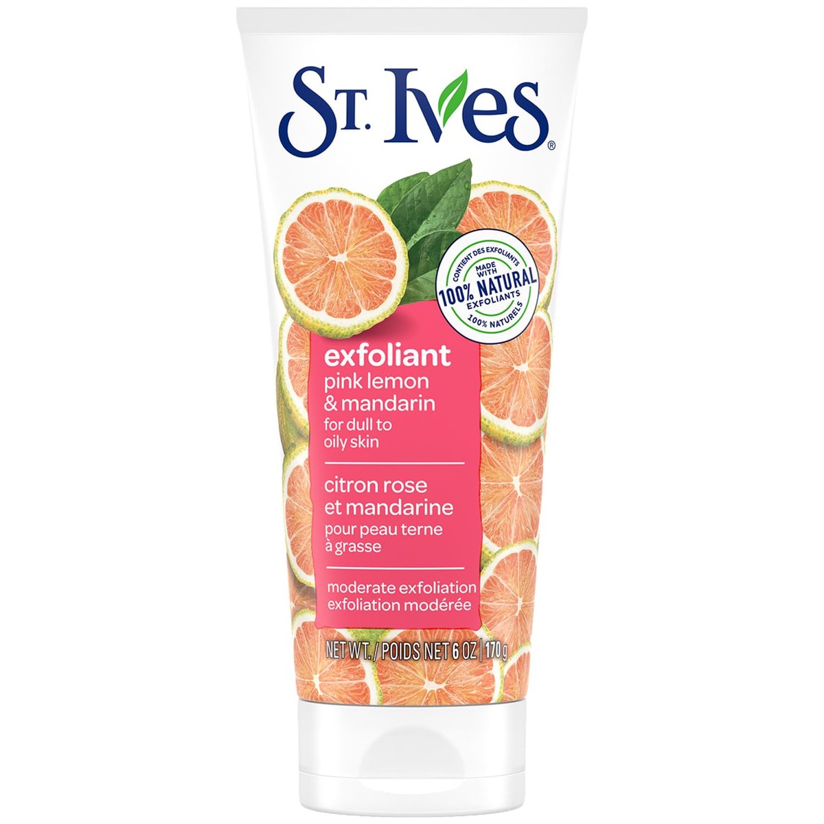 St. Ives Skin-Brightening Pink Lemon & Mandarin Face Scrub - Gentle Exfoliant for Glowing Skin, 6 oz - görsel 1