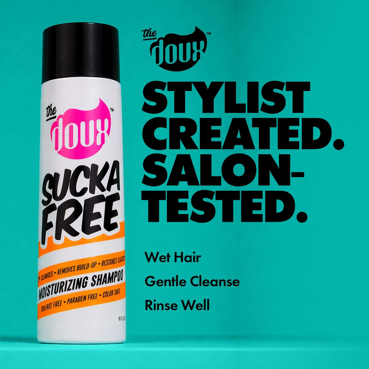 The Doux SUCKA FREE Moisturizing Shampoo for Curly Hair – Sulfate-Free with Shea Butter, Aloe & Silk Amino Acids – 8 Fl Oz Avelisse
