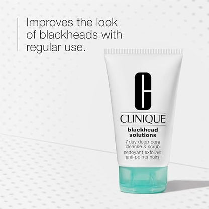 Clinique Blackhead Solutions 7 Day Deep Pore Cleanse & Scrub - Daily Face Cleanser with Salicylic Acid + Vitamin E for All Skin Types, 4.2 Fl Oz Avelisse