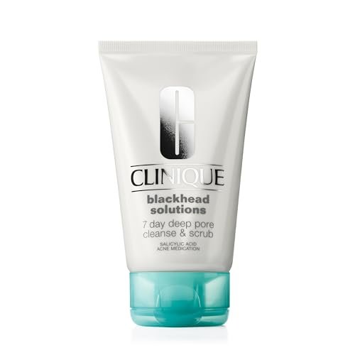 Clinique Blackhead Solutions 7 Day Deep Pore Cleanse & Scrub - Daily Face Cleanser with Salicylic Acid + Vitamin E for All Skin Types, 4.2 Fl Oz Avelisse