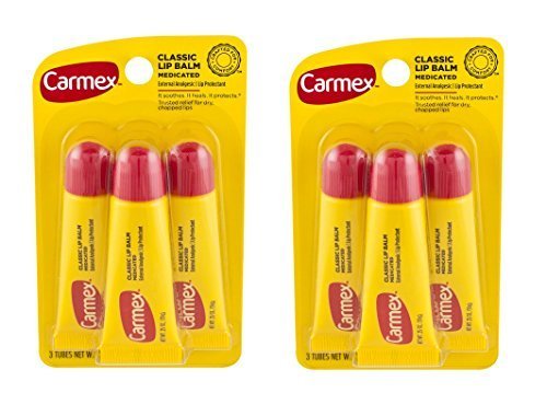 Carmex Lip Balm Tube Classic Medicated 0.35 Ounce (6 Tubes) - Soothing Lip Care for Dry, Chapped Lips - görsel 1