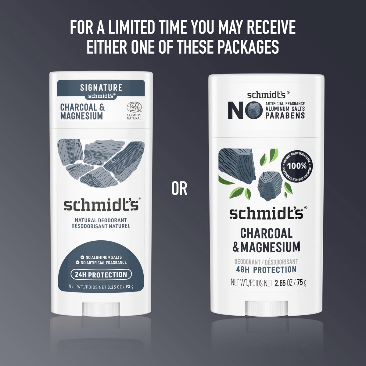 Schmidt's Natural Deodorant Charcoal & Magnesium, Aluminum-Free, Vegan, 24-Hour Odor Protection, 2.65 oz - görsel 5