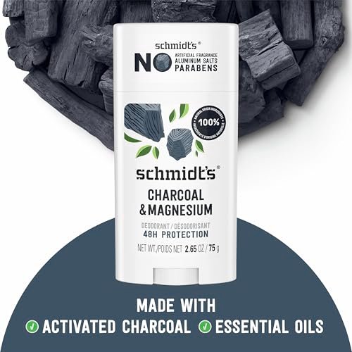 Schmidt's Natural Deodorant Charcoal & Magnesium, Aluminum-Free, Vegan, 24-Hour Odor Protection, 2.65 oz - görsel 12