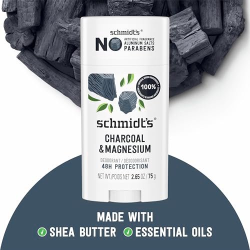 Schmidt's Natural Deodorant Charcoal & Magnesium, Aluminum-Free, Vegan, 24-Hour Odor Protection, 2.65 oz - görsel 8