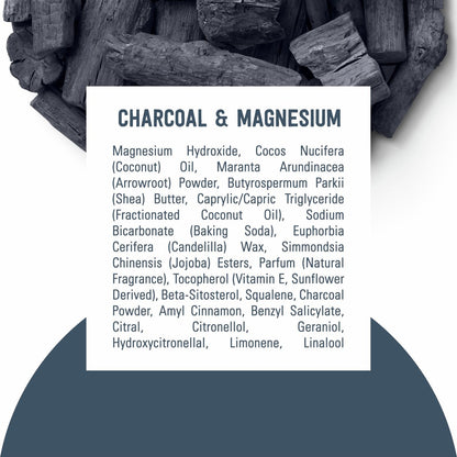 Schmidt's Natural Deodorant Charcoal & Magnesium, Aluminum-Free, Vegan, 24-Hour Odor Protection, 2.65 oz