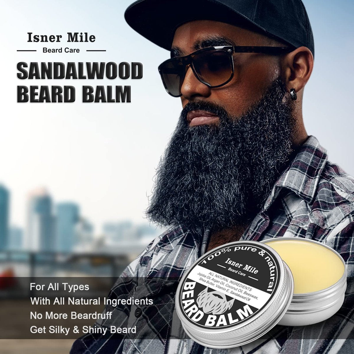 Isner Mile Beard Grooming Kit for Men - Complete Beard Care Set with Oil, Balm, Wash, Brush, Comb & Straight Razor, Gift for Him Avelisse