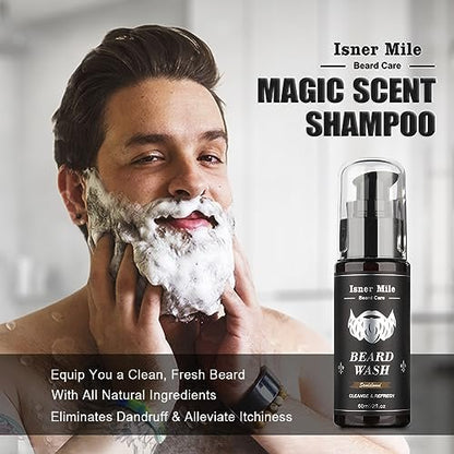 Isner Mile Beard Grooming Kit for Men - Complete Beard Care Set with Oil, Balm, Wash, Brush, Comb & Straight Razor, Gift for Him Avelisse