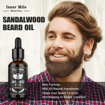 Isner Mile Beard Grooming Kit for Men - Complete Beard Care Set with Oil, Balm, Wash, Brush, Comb & Straight Razor, Gift for Him Avelisse