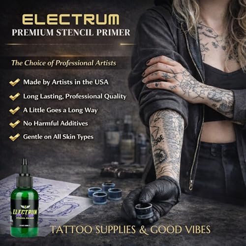 Electrum Tattoo Transfer Gel Solution – 2 oz Stencil Application Gel for Carbon & Marker Stencils, Made in USA by Tattoo Artists - görsel 14
