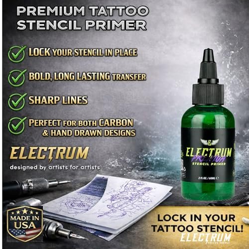 Electrum Tattoo Transfer Gel Solution – 2 oz Stencil Application Gel for Carbon & Marker Stencils, Made in USA by Tattoo Artists - görsel 6