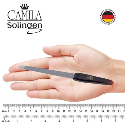 Camila Solingen CS18 Sapphire Metal Nail File - 7 Inch Double Sided Coarse & Fine for Natural Nails, Manicure, Pedicure