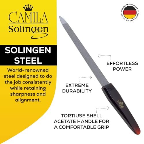 Camila Solingen CS18 Sapphire Metal Nail File - 7 Inch Double Sided Coarse & Fine for Natural Nails, Manicure, Pedicure - görsel 10