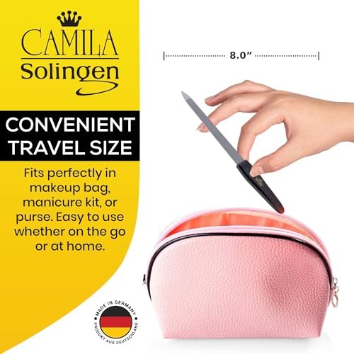 Camila Solingen CS19 Sapphire Metal Nail File – 8-Inch Double Sided Coarse & Fine for Natural Nails, Manicure & Pedicure - görsel 6