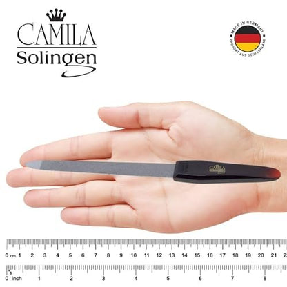 Camila Solingen CS19 Sapphire Metal Nail File – 8-Inch Double Sided Coarse & Fine for Natural Nails, Manicure & Pedicure