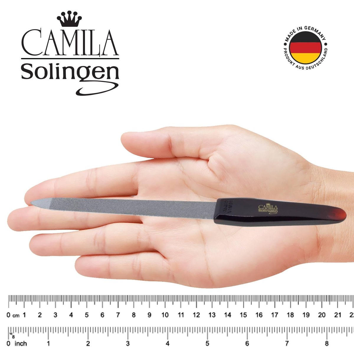 Camila Solingen CS19 Sapphire Metal Nail File – 8-Inch Double Sided Coarse & Fine for Natural Nails, Manicure & Pedicure - görsel 7