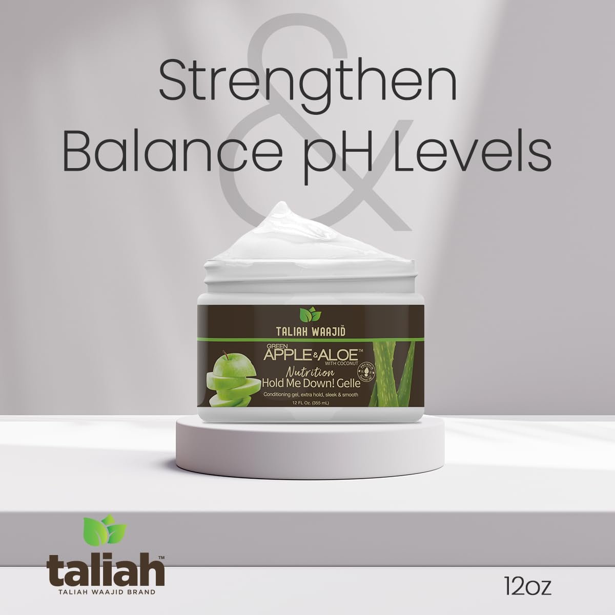 Taliah Waajid Green Apple & Aloe Nutrition Curl Definer - Strengthen & Balance pH, Curl Enhancing for Wavy, Curly, Coily, Kinky Hair, 12 oz Avelisse
