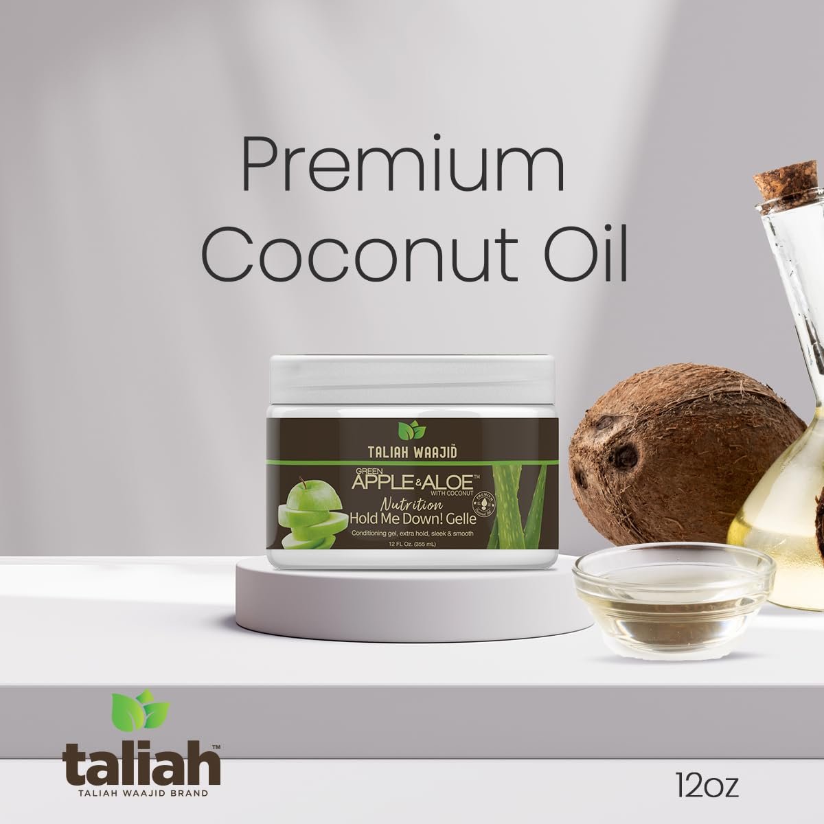Taliah Waajid Green Apple & Aloe Nutrition Curl Definer - Strengthen & Balance pH, Curl Enhancing for Wavy, Curly, Coily, Kinky Hair, 12 oz Avelisse