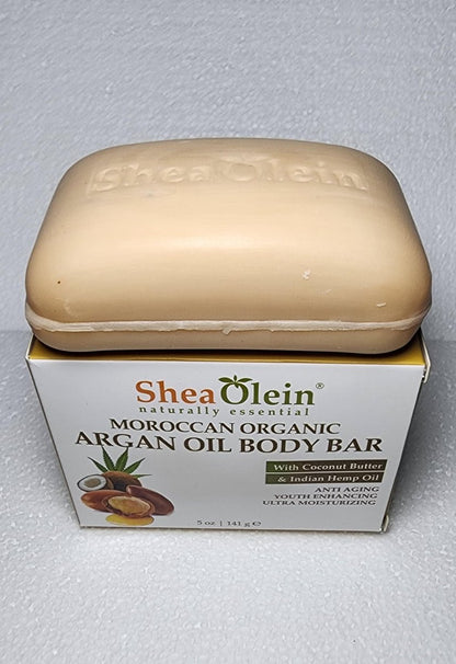 Shea Olein Naturally Essential Moroccan Argan Oil Body Bar with Coconut Butter and Indian Hemp Oil