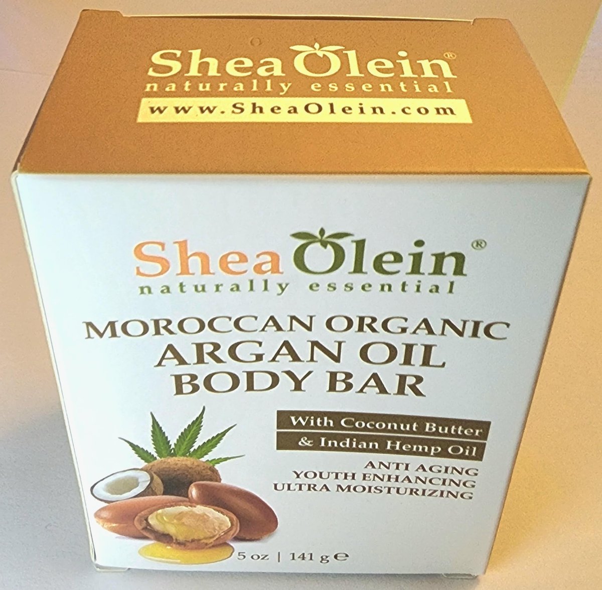 Shea Olein Naturally Essential Moroccan Argan Oil Body Bar with Coconut Butter and Indian Hemp Oil - görsel 1