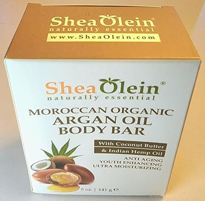 Shea Olein Naturally Essential Moroccan Argan Oil Body Bar with Coconut Butter and Indian Hemp Oil