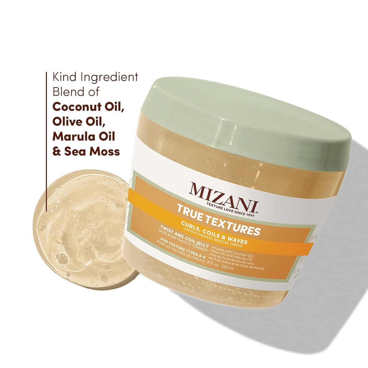 Mizani True Textures Twist and Coil Jelly - Paraben & Silicone-Free with Coconut Oil, 8 oz - görsel 9