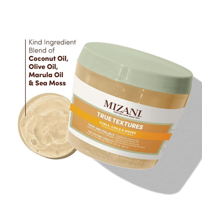 Mizani True Textures Twist and Coil Jelly - Paraben & Silicone-Free with Coconut Oil, 8 oz