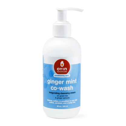 Oyin Handmade Ginger Mint Co-Wash Invigorating Cleansing Cream - Sulfate-Free Conditioner Wash for Curly & Natural Hair, 8 oz Avelisse