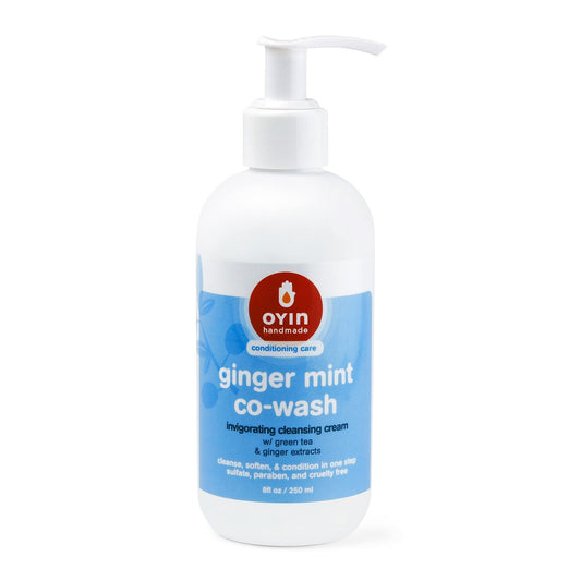 Oyin Handmade Ginger Mint Co-Wash Invigorating Cleansing Cream - Sulfate-Free Conditioner Wash for Curly & Natural Hair, 8 oz Avelisse