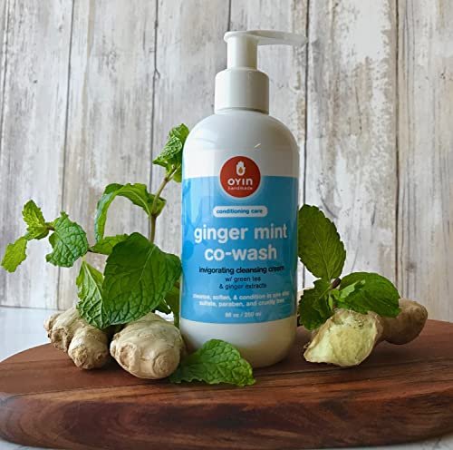 Oyin Handmade Ginger Mint Co-Wash Invigorating Cleansing Cream - Sulfate-Free Conditioner Wash for Curly & Natural Hair, 8 oz Avelisse