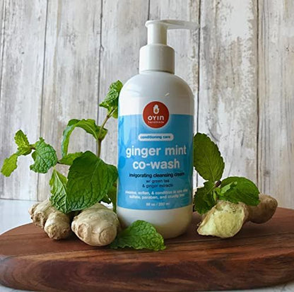 Oyin Handmade Ginger Mint Co-Wash Invigorating Cleansing Cream - Sulfate-Free Conditioner Wash for Curly & Natural Hair, 8 oz Avelisse