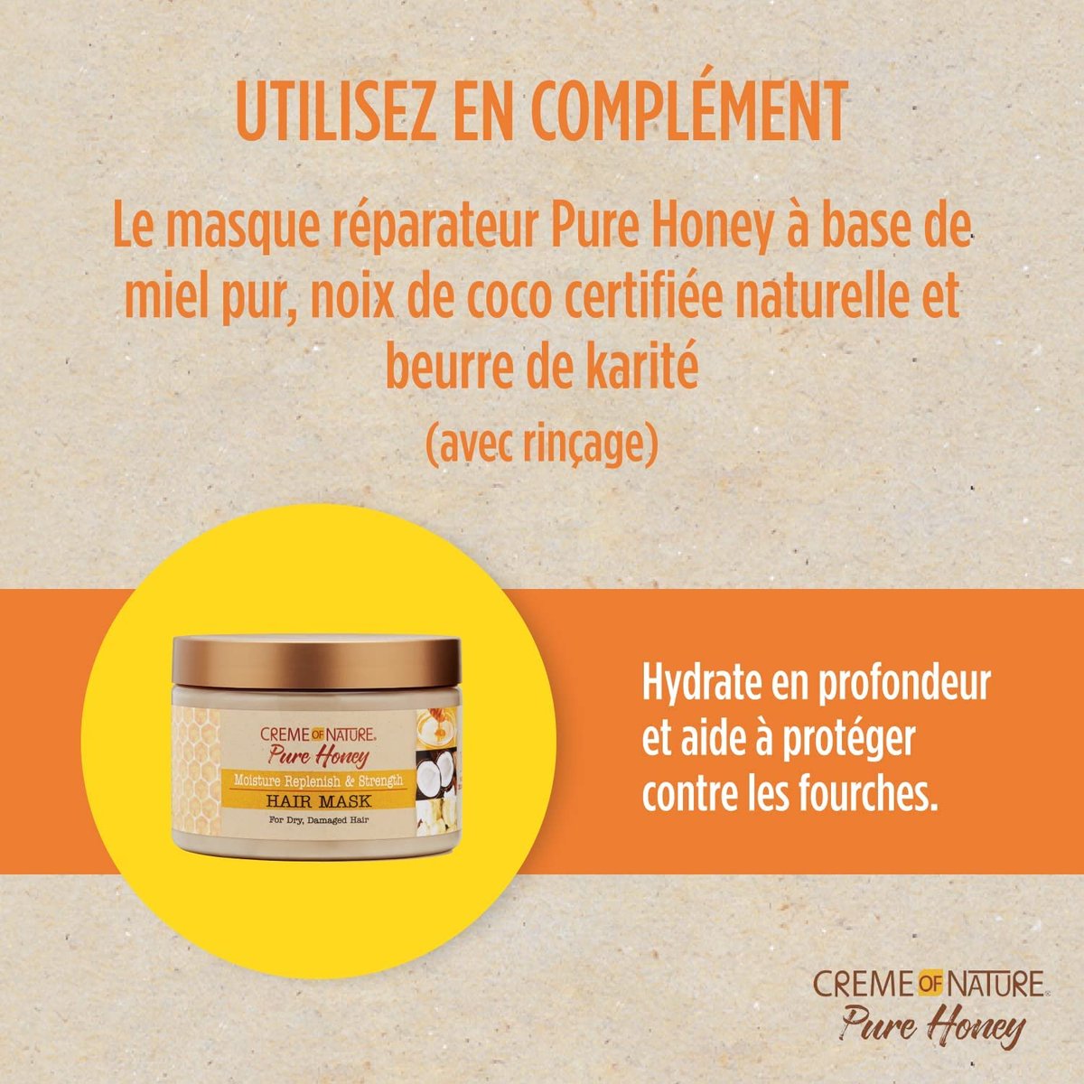 Creme of Nature Pure Honey, Coconut Oil & Shea Butter Hair Mask - Moisture Replenish & Strength, 11.5 oz - görsel 10