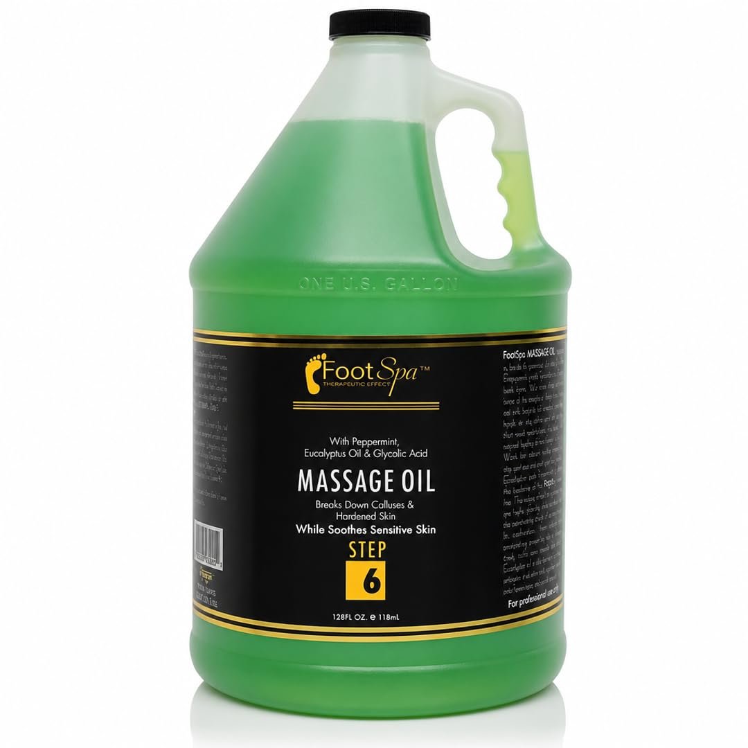Foot SPA Eucalyptus Massage Oil 128 Oz - Professional & Home Use Massage & Melt Formula for Deep Relief and Revitalized Skin Avelisse