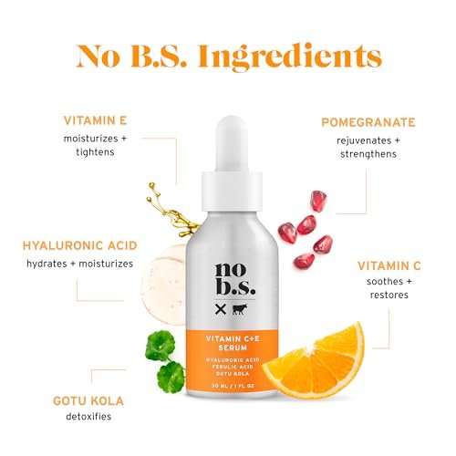 Vitamin C + E Serum - Firming Face Serum for Anti-Aging, Smooths, Hydrates, Plumps Fine Lines & Reduces Dark Spots (1 fl oz) | No Bad Stuff Avelisse