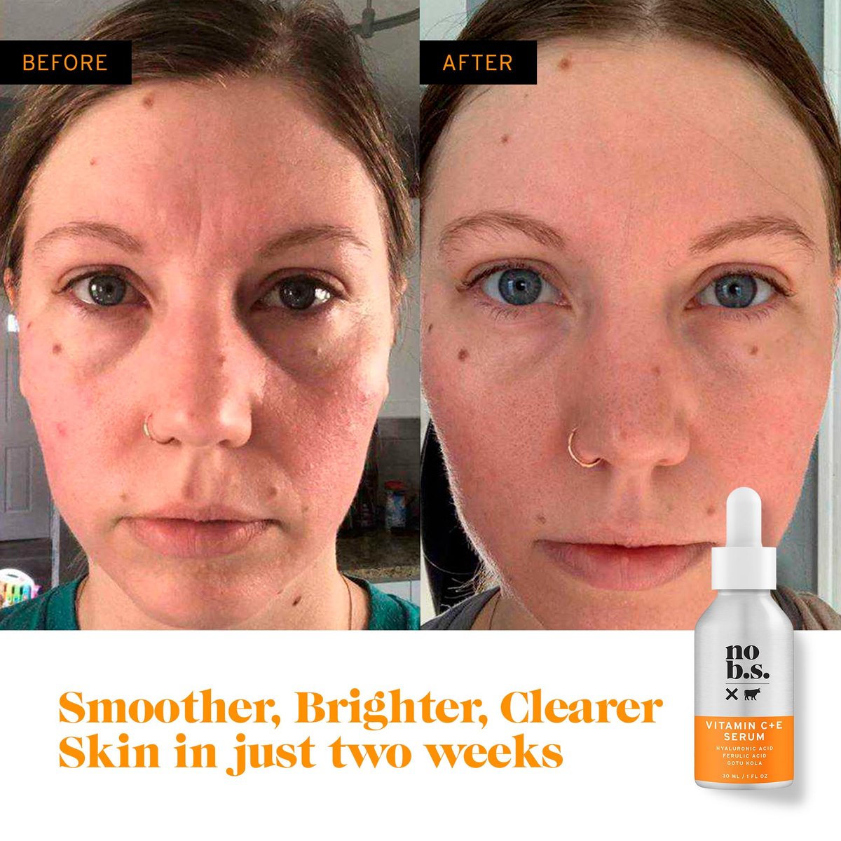 Vitamin C + E Serum - Firming Face Serum for Anti-Aging, Smooths, Hydrates, Plumps Fine Lines & Reduces Dark Spots (1 fl oz) | No Bad Stuff Avelisse