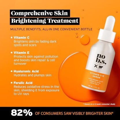 Vitamin C + E Serum - Firming Face Serum for Anti-Aging, Smooths, Hydrates, Plumps Fine Lines & Reduces Dark Spots (1 fl oz) | No Bad Stuff Avelisse