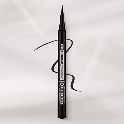 Pippa of London Eyeliner Pencil in Black - Cruelty-Free, Waterproof, Smudgeproof, Quick-Drying with Long Flexible Tip for Precision