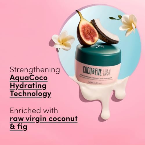 Coco & Eve Like a Virgin Hair Masque - Coconut & Fig Hair Mask for Dry Damaged Hair with Shea Butter & Argan Oil | Deep Conditioning Hair Treatment (212 ml) - görsel 8