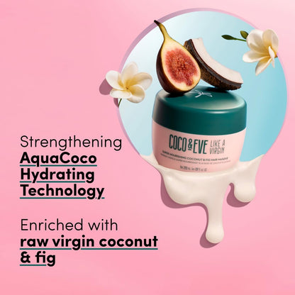 Coco & Eve Like a Virgin Hair Masque - Coconut & Fig Hair Mask for Dry Damaged Hair with Shea Butter & Argan Oil | Deep Conditioning Hair Treatment (212 ml)