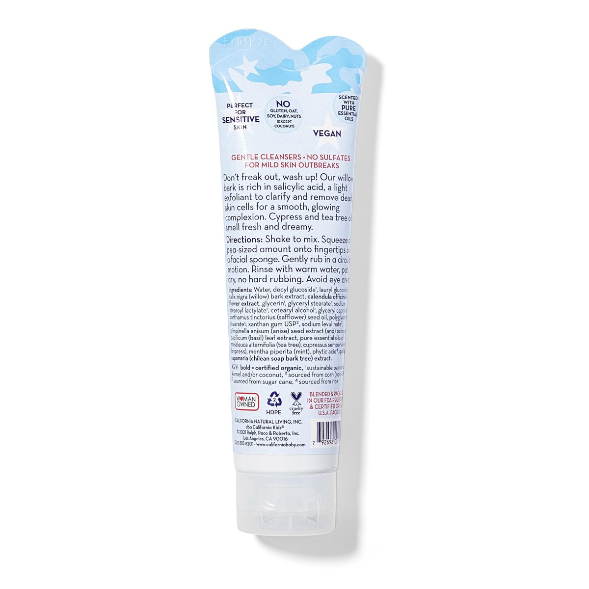 California Kids Face Wash – Gentle Exfoliating Face Wash for Kids & Teens with Mild Salicylic Acid, Sensitive Skin, 1.8 oz Avelisse