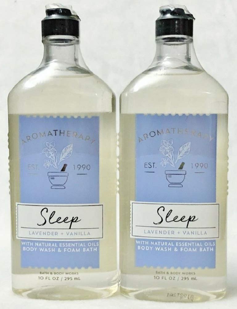 Bath & Body Works Aromatherapy SLEEP Lavender + Vanilla Body Wash & Foam Bath (2 Pack) Avelisse
