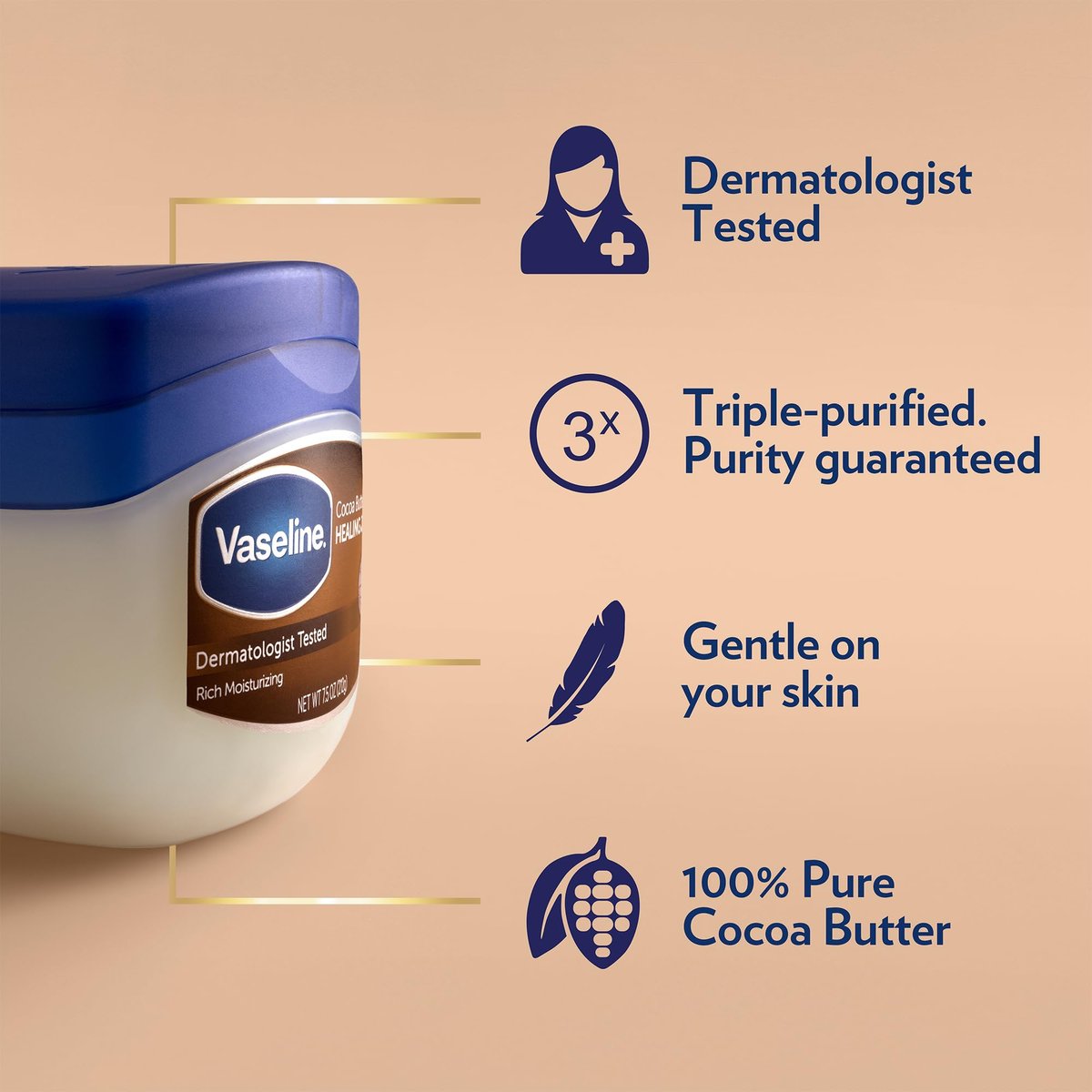Vaseline Original & Cocoa Butter Healing Jelly Travel-Size Variety 4-Pack – Rich Moisturizing Ointment for Cracked, Dry Skin, 1.75 Oz Each - görsel 14