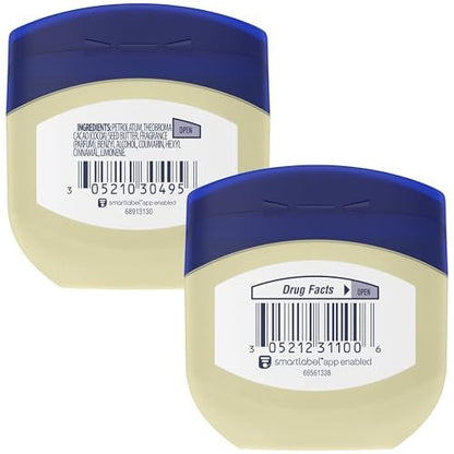 Vaseline Original & Cocoa Butter Healing Jelly Travel-Size Variety 4-Pack – Rich Moisturizing Ointment for Cracked, Dry Skin, 1.75 Oz Each