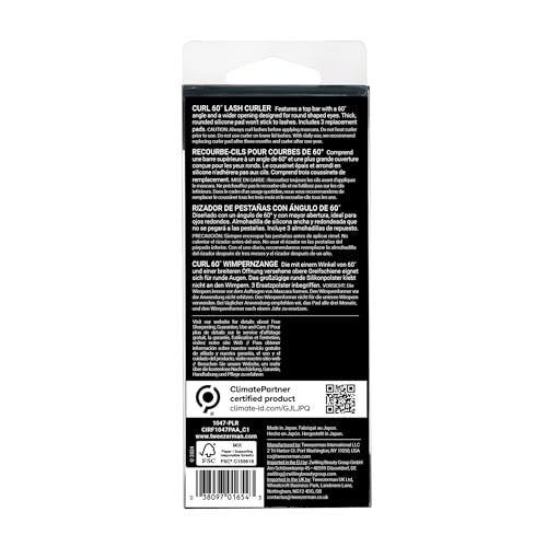 Tweezerman Curl 60 Metallic Eyelash Curler for Round Shaped Eyes - Precision Lash Lift Tool Avelisse
